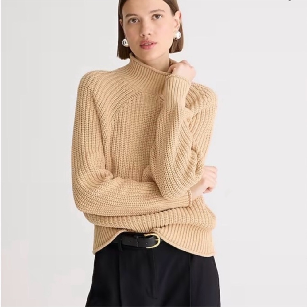 J. Crew Women's Tan Rollneck Sweater - Picture 2 of 5